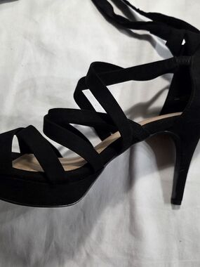 Black Strappy High Heel Sandals - Women's Sexy Platform Heels